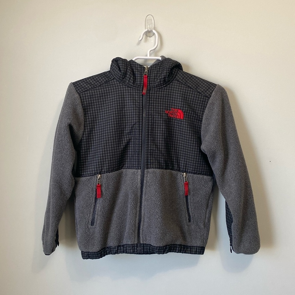 The North Face fleece hooded jacket size small (7/8)